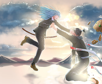 Kasumi Miwa & Kokichi Muta - Dynamic Jujutsu Kaisen Scene, Kasumi Miwa, Kokichi Muta, Anime, Jujutsu Kaisen HD wallpaper