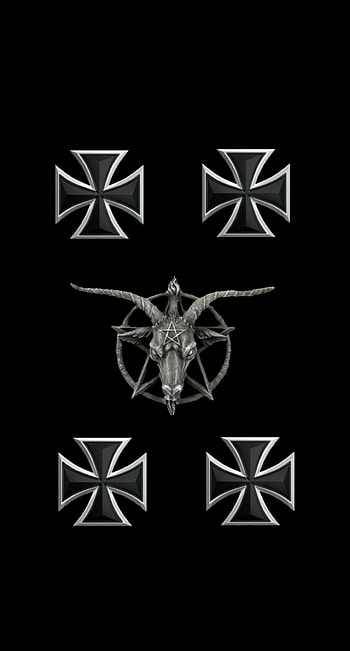 iron cross, pentagram HD phone wallpaper