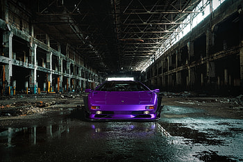 Purple car, sportcar, Lamborghini Diablo HD wallpaper