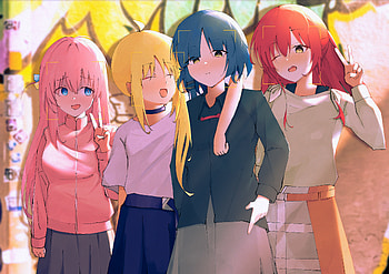 Nijika Ijichi, Ikuyo Kita, Ryou Yamada, Hitori Gotou, Anime, Bocchi the Rock! HD wallpaper