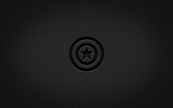 Captain America carbon logo, , grunge art, carbon background, creative, Captain America black logo, superheroes, Captain America logo, Captain America HD wallpaper