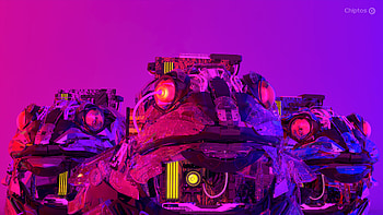 Chiptos X 3D Robot Frog Toad Robot NFT Background Iridescent HD wallpaper