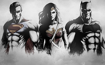 Superman Wonder Woman Batman Art Sketch , superman, wonder-woman, batman, sketch, artwork, superheroes HD wallpaper