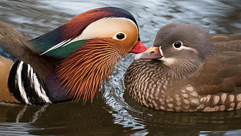 Stunning mandarin duck, High-resolution , Top backgrounds, Splendid plumage HD wallpaper