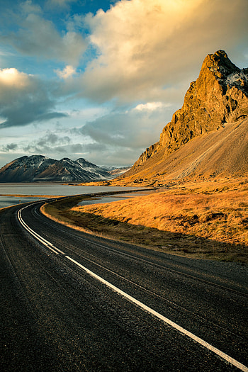 Nature, Water, Mountains, Rocks, Road, Turn HD phone wallpaper