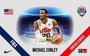 Michael Conley, United States national basketball team, American Basketball Player, NBA, portrait, USA, basketball HD wallpaper