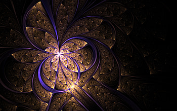 purple 3D flowers, , fractals, abstract backgrounds, 3D art, fractal art, creative, abstract floral background, floral art HD wallpaper
