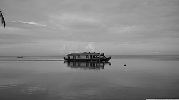 ferryboat on a calm sea, sea, horizon, boat, ferry HD wallpaper