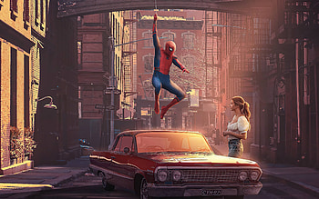 Peter And Marry Love , spiderman, mary-jane, superheroes, artist, artwork, digital-art HD wallpaper