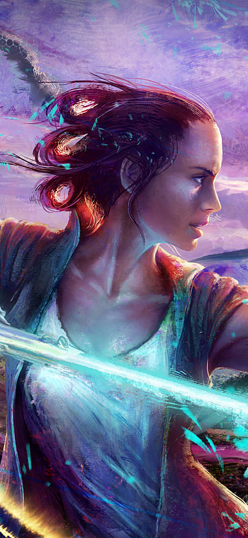 Rey of Light, Rey (Star Wars), movie HD phone wallpaper