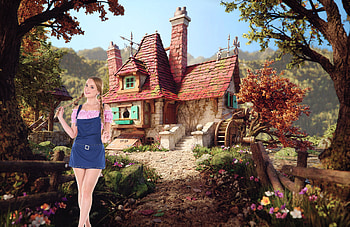 Kaisa Nord, skirt, digital art, model, blonde, smile HD wallpaper