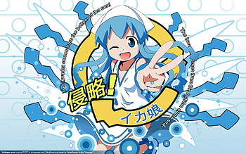 Shinryaku! Ika Musume, invasion, shinryaku, ika musume, squid girl, blue hair HD wallpaper