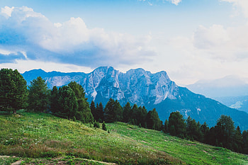 Nature, Mountains, Italy, Meadow, Dolomites, Val Di Fassa HD wallpaper