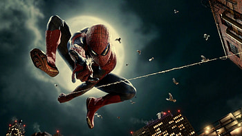 ... Full spider man fly web moon megapolis, . HD wallpaper