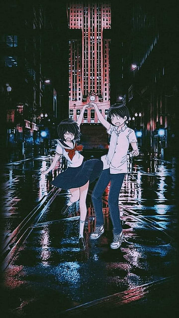 Urabe and Tsubaki, medianoche, anime HD phone wallpaper