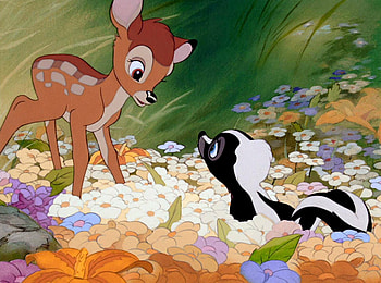 Bambi and Flower, Disney cuteness, 1942 wildlife, Iconic HD wallpaper