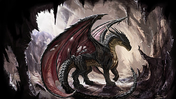 Preview dragon, cave, light, art HD wallpaper