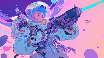 Anime Space Pirate Girl, Anime, anime girl, space pirate, Sci Fi, astronaut, Sci Fi Anime HD wallpaper