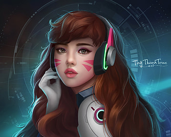Dva Overwatch Heads Artwork, dva-overwatch, games, artist, artwork, digital-art HD wallpaper