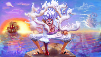 Luffy Gear 05 painting, Monkey D. Luffy, Gear 5 (One Piece), One Piece HD wallpaper