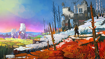 Alone Survivor At Wasteland Survivor Path, alone, neon, path, artist, artwork, art, digital-art, deviantart HD wallpaper