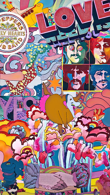 The Beatles Love, Art, collage, abstract HD phone wallpaper