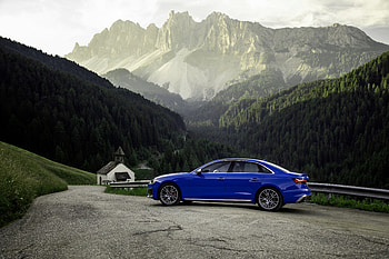 Blue Audi S4, 2019, off-road HD wallpaper