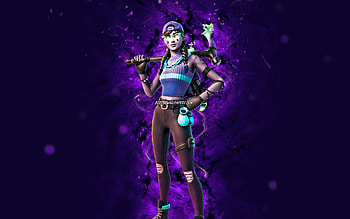 Fresh Aura, , violet neon lights, Fortnite Battle Royale, Fortnite characters, Fresh Aura Skin, Fortnite, Fresh Aura Fortnite HD wallpaper