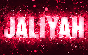 Happy Birtay Jaliyah, , pink neon lights, Jaliyah name, creative, Jaliyah Happy Birtay, Jaliyah Birtay, popular american female names, with Jaliyah name, Jaliyah HD wallpaper