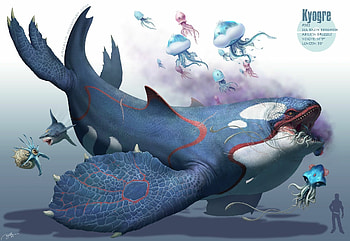 Kyogre, Realistic, ArtStation, Anime HD wallpaper