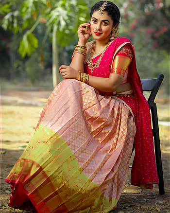 Poorna kasim, sari, Telugu actress, dress HD phone wallpaper