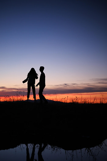 Twilight, Love, Silhouette, Dusk, Together HD phone wallpaper