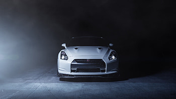 Preview nissan, gt-r, r35, white, front, smoke HD wallpaper