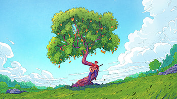 Digital Art, paint, art, Digial, tree HD wallpaper