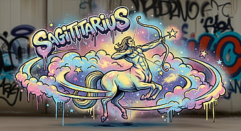 Sagittarius Zodiac Cosmic Archer, Sagittarius (Astrology), centaur, bow, graffiti HD wallpaper