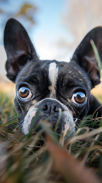 Boston Terrier Pup - Cute Canine Close-Up HD phone wallpaper