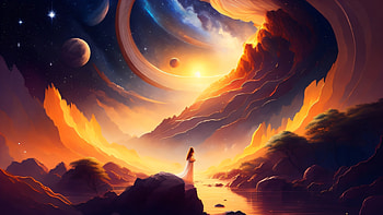 Cosmic Landscape, AI Art HD wallpaper