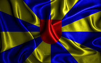 West Flanders flag, , silk wavy flags, belgian provinces, Day of West Flanders, fabric flags, Flag of West Flanders, 3D art, West Flanders, Europe, Provinces of Belgium, West Flanders 3D flag, Belgium HD wallpaper
