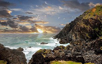 Rock in the Surf, ocean, rock, surf, beach HD wallpaper