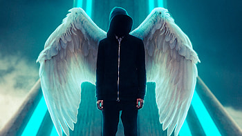 Hoodie Guy Wings, hoodie, artist, wings HD wallpaper