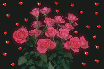 Roses, hearts, abstract HD wallpaper