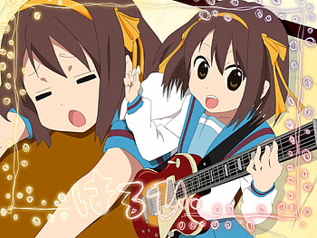 K-On! Haruhi, anime, cosplay, guitar, haruhi, k-on HD wallpaper