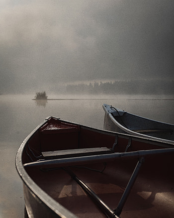Nature, Rivers, Boats, Fog, Evening HD phone wallpaper