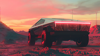 Cybertruck Showcase: Ultra, Truck, Tesla Cybertruck, futuristic vehicle, space HD wallpaper