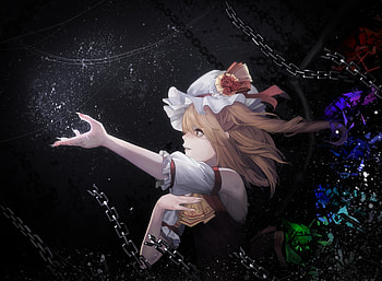 Artwork, anime girl, Flandre Scarlet, blonde and beautiful HD wallpaper