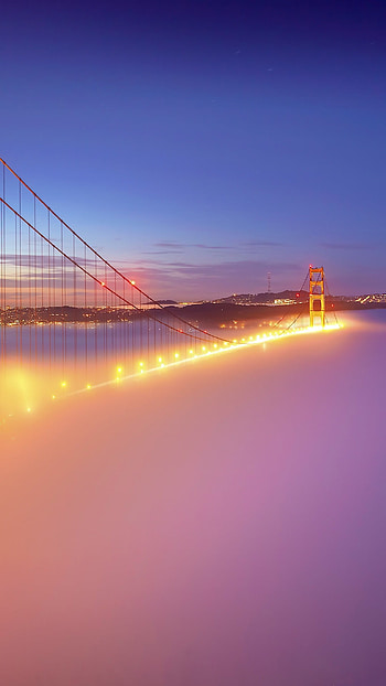 San Francisco Golden Gate Bridge Fog Lights Android HD phone wallpaper