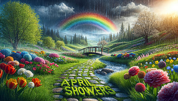 Rainbow's Promise in April, april, spring, rainbow, flower HD wallpaper