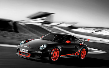 Porsche GT3 RS, Black and orange elegance, Aggressive allure, Track-ready power HD wallpaper