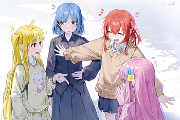 Bocchi the Rock! Ultra Featuring Hitori, Ikuyo, Ryou & Nijika, Hitori Gotou, Ikuyo Kita, Ryou Yamada, Nijika Ijichi, Anime, Bocchi the Rock! HD wallpaper