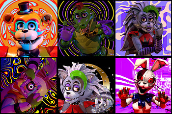 Glamrock Freddy (Five Nights at Freddy's), Vanny (Five Nights at Freddy's), video game, Five Nights at Freddy's: Security Breach, Five Nights at Freddy's HD wallpaper